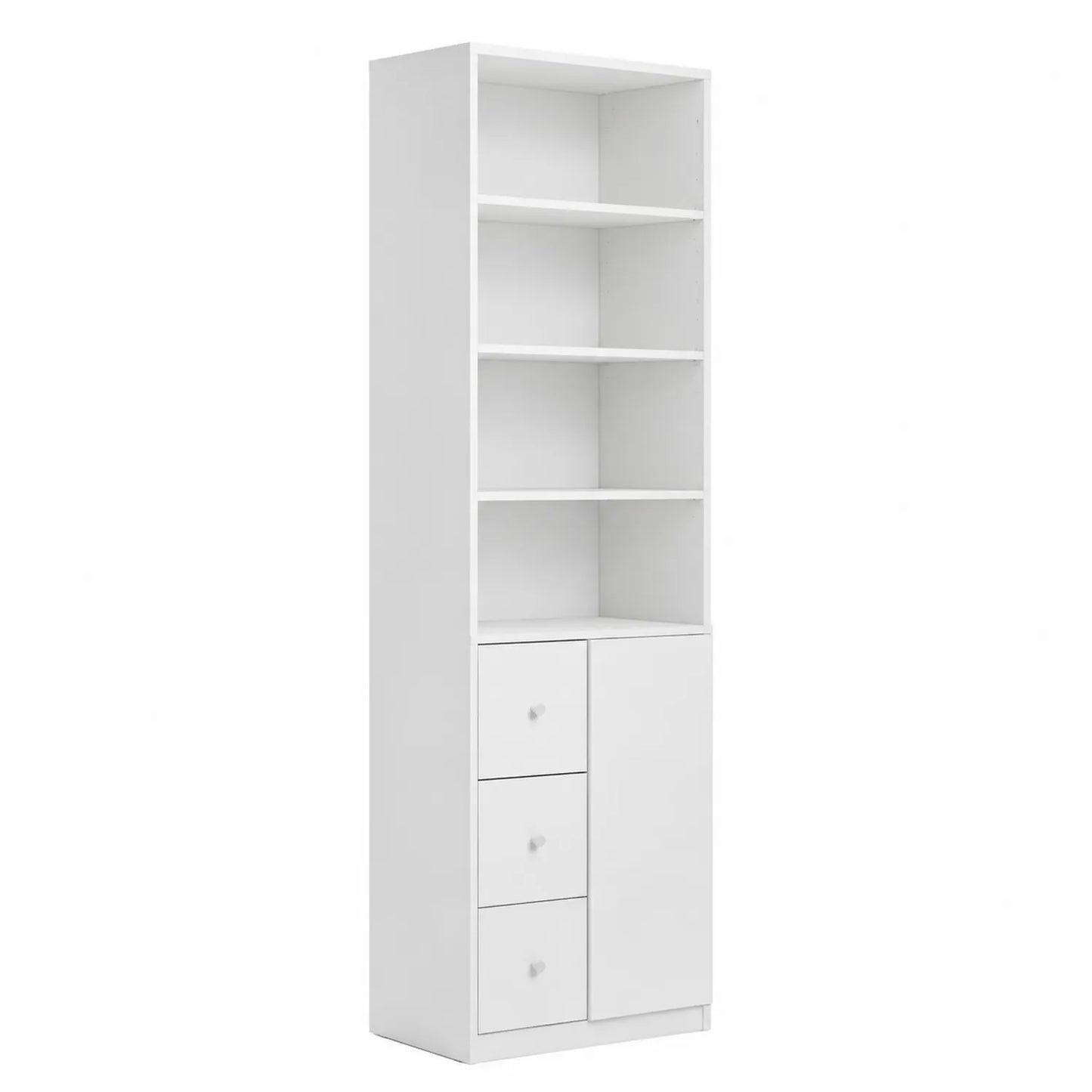 Weißes Regal mit Schubladen und Tür 180x60x30 cm Spanplatte