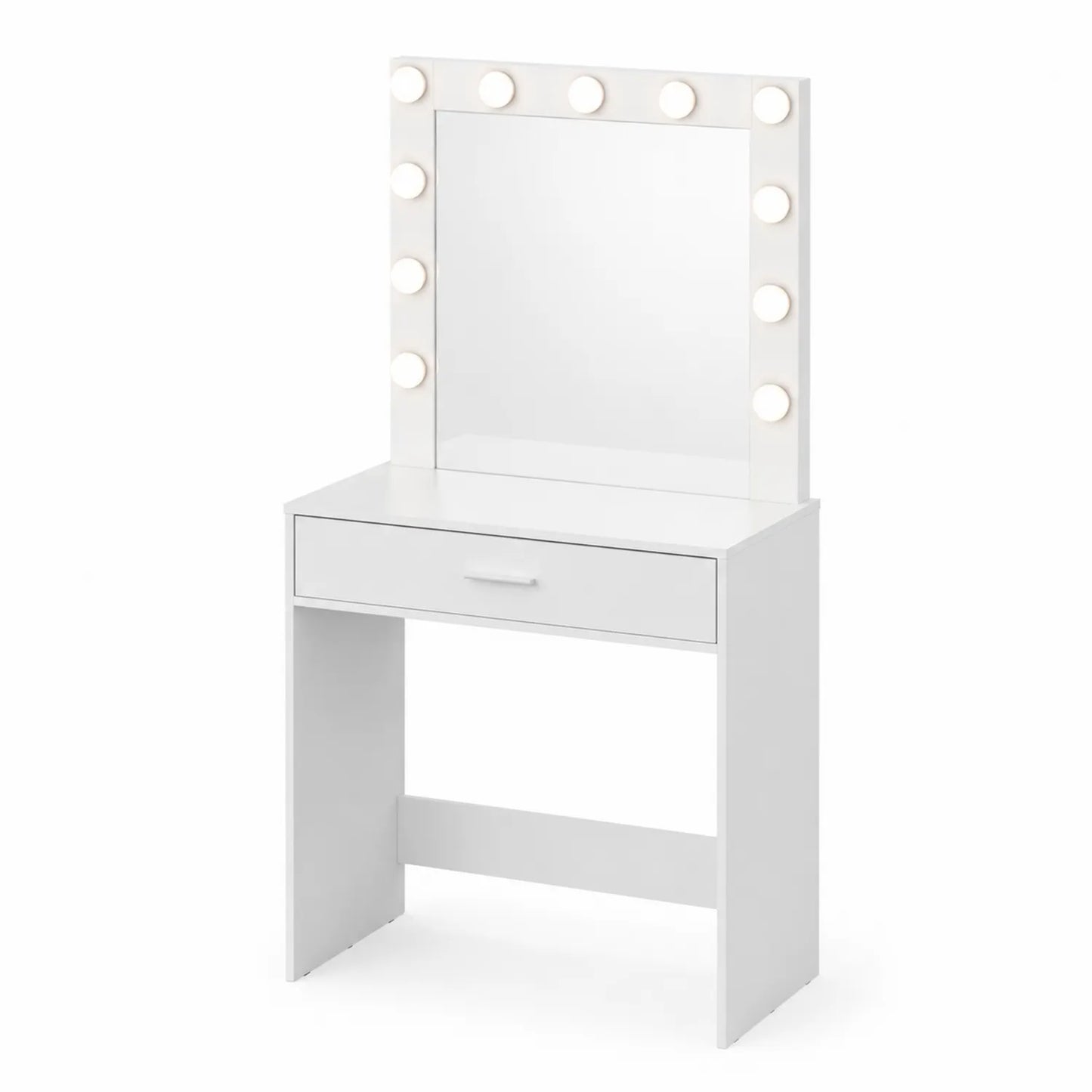 Schminktisch mit LED Beleuchtung Weiß MDF