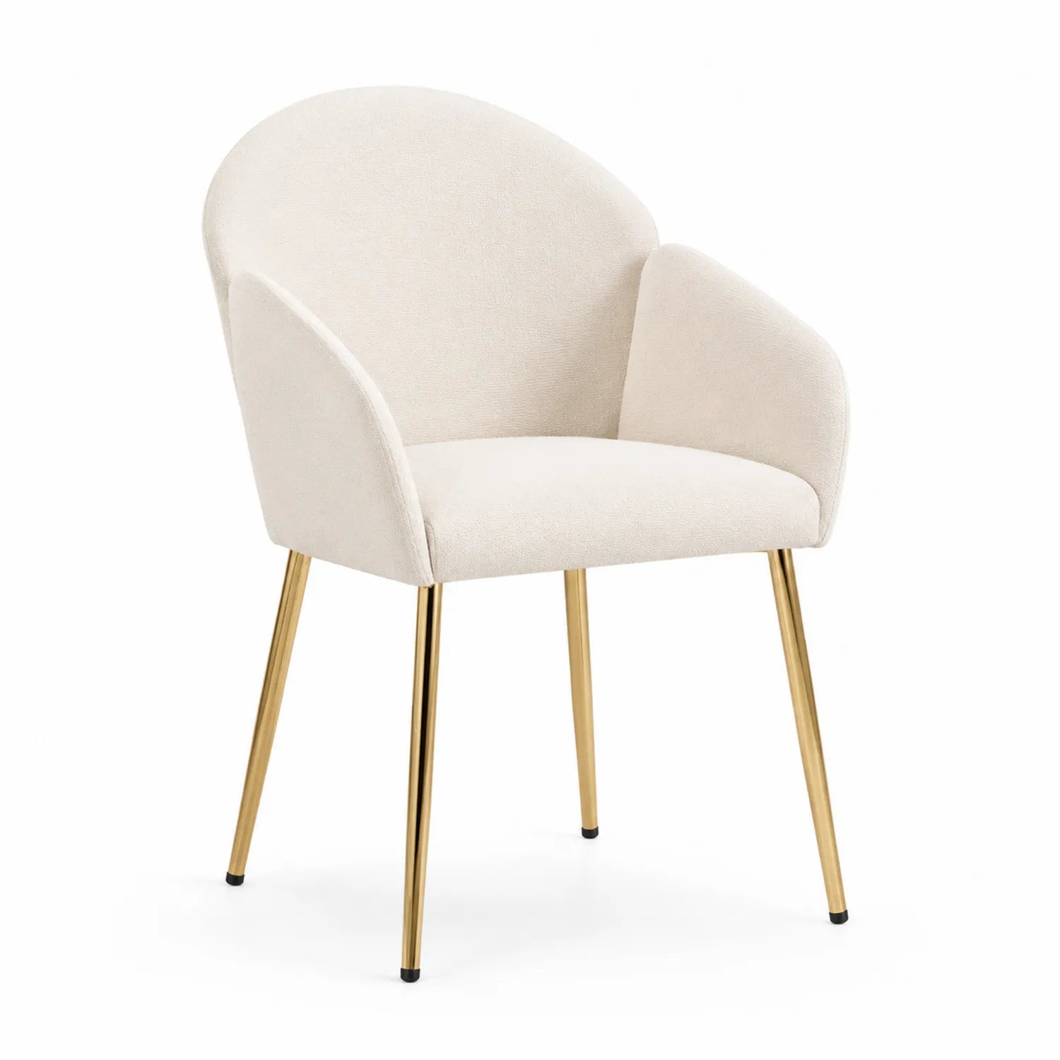 Esszimmerstuhl Beige Polyester Metallbeine