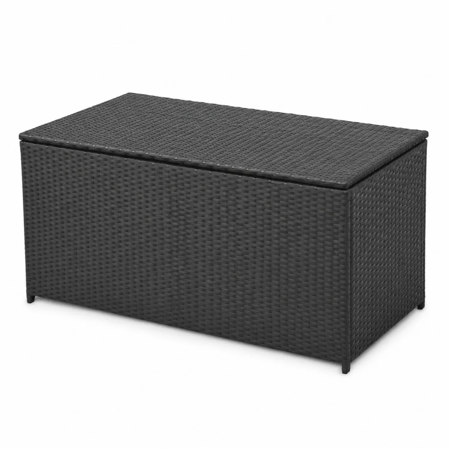 Aufbewahrungsbox aus Polyrattan Schwarz 120x60x50 cm