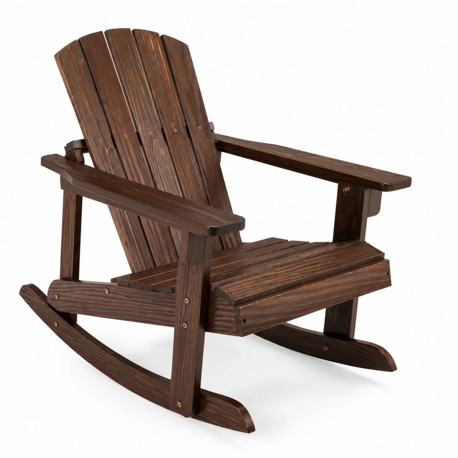 Adirondack Holzschaukelstuhl Dunkelbraun