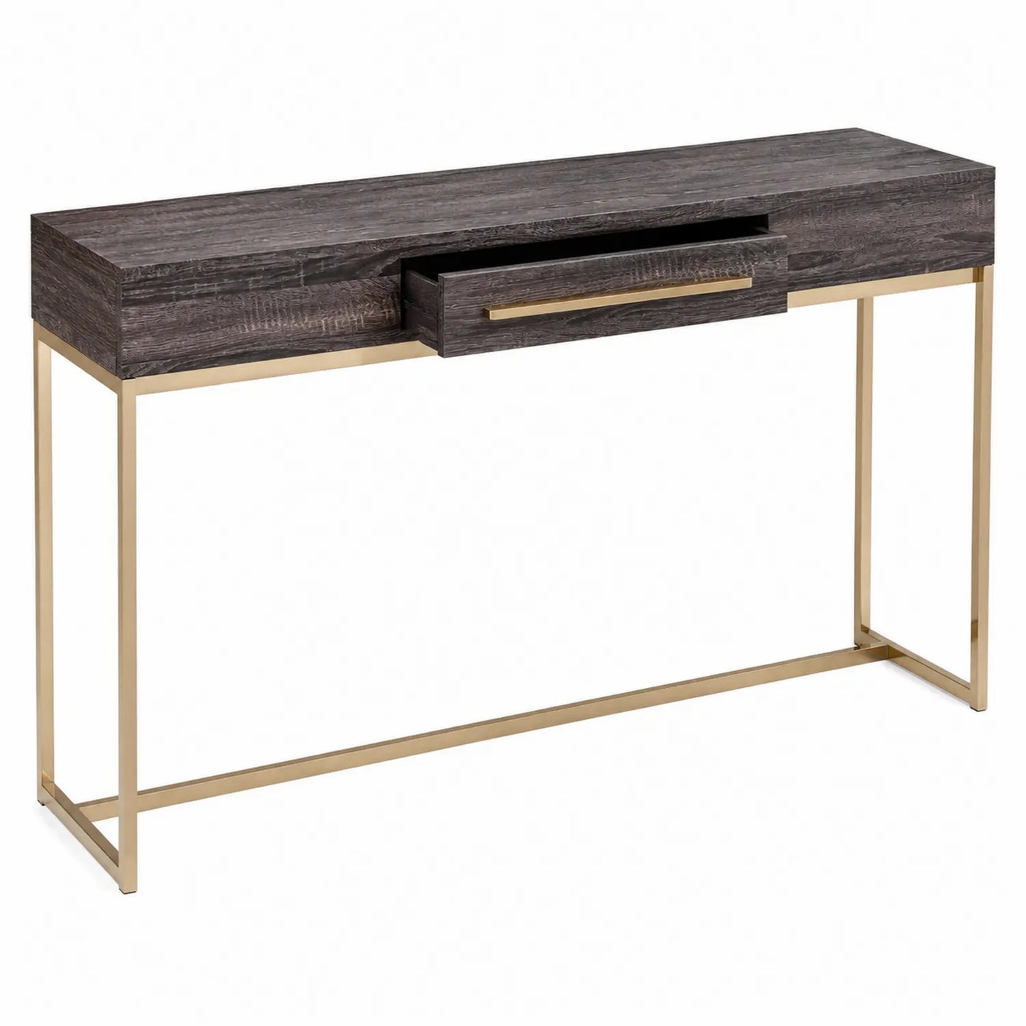 Konsolentisch MDF Metalllegierung Dunkelbraun/Gold 120 cm
