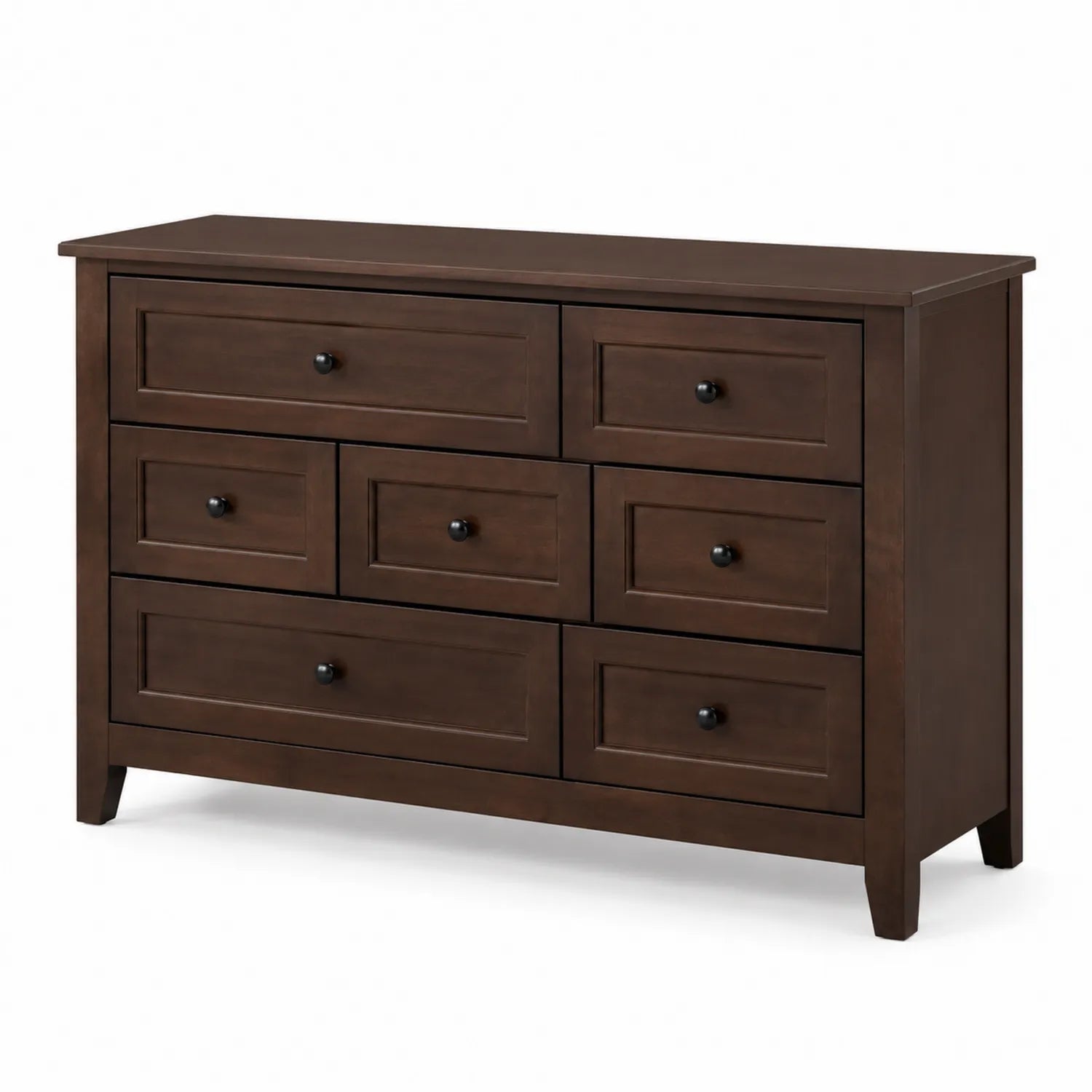 Kommode Holz Braun mit 7 Schubladen 120cm