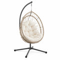 Hängesessel mit Metallgestell und PE-Rattan Beige